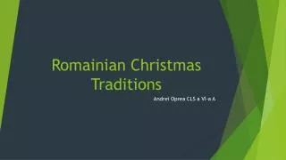 Romainian Christmas Traditions