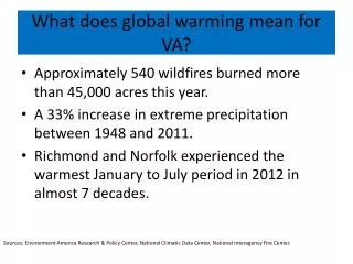 What does global warming mean for VA?