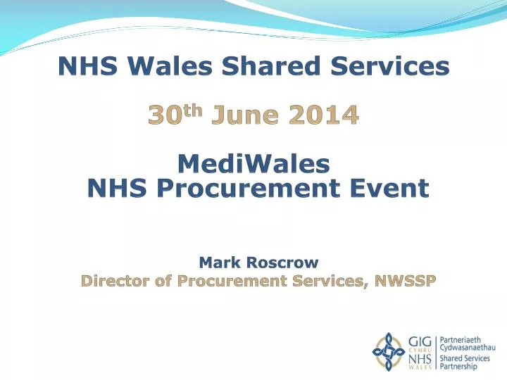 mark roscrow director of procurement services nwssp