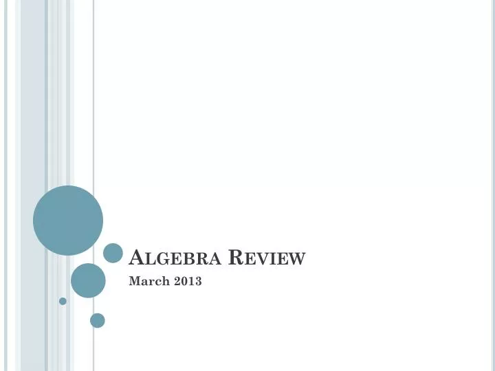 algebra review