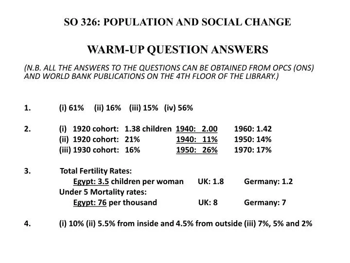 so 326 population and social change warm up question answers