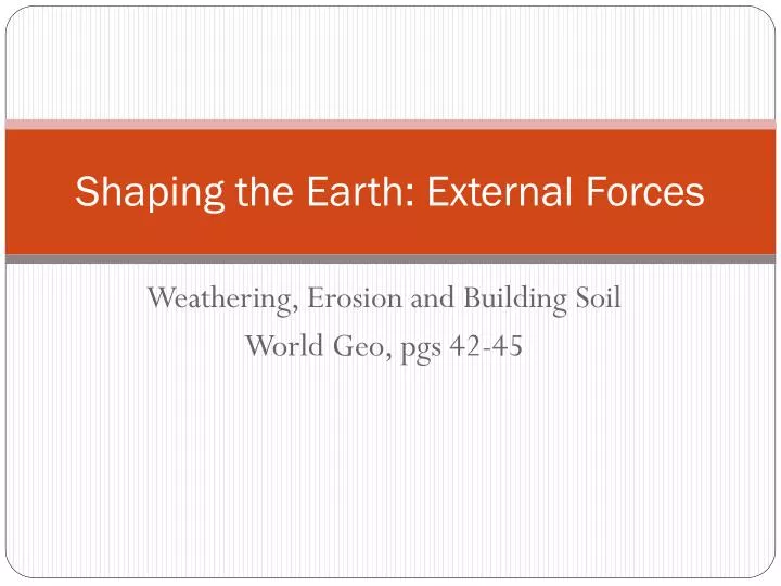 shaping the earth external forces