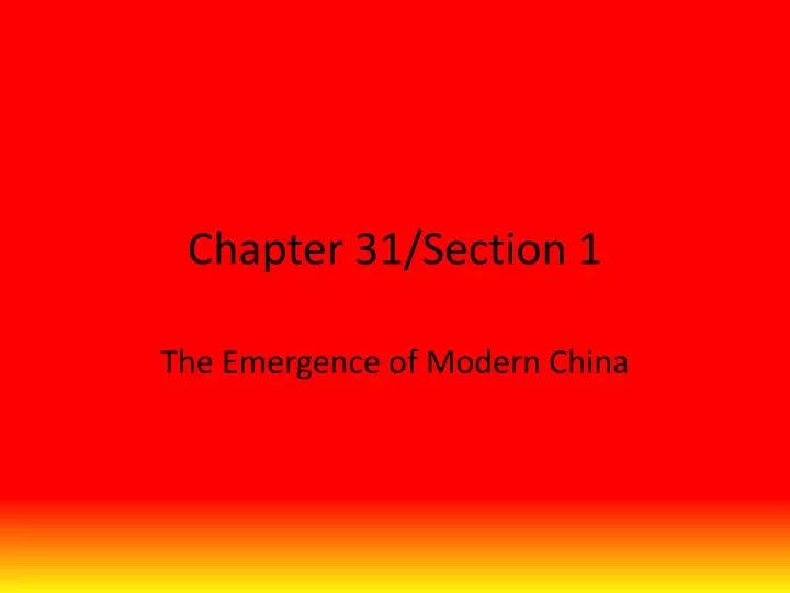 chapter 31 section 1