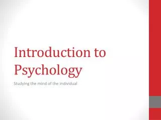 introduction to psychology