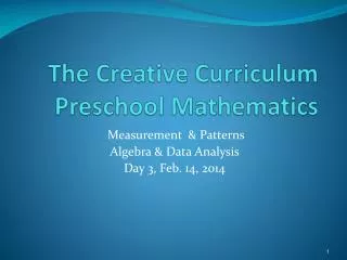 The Creative Curriculum Preschool Mathematics