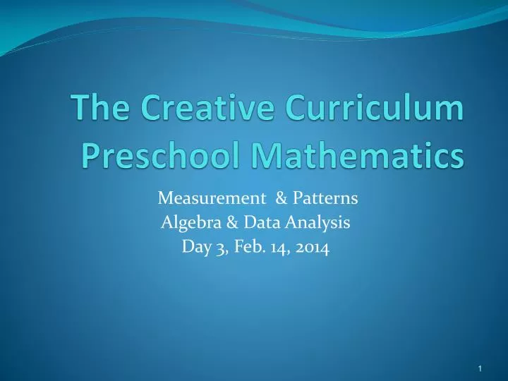 the creative curriculum preschool mathematics