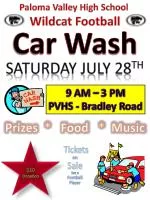 Support PVHS Wildcat Football: Car Wash Fundraiser on July 28th! - slide 1