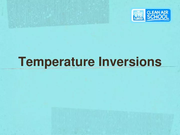 temperature inversions