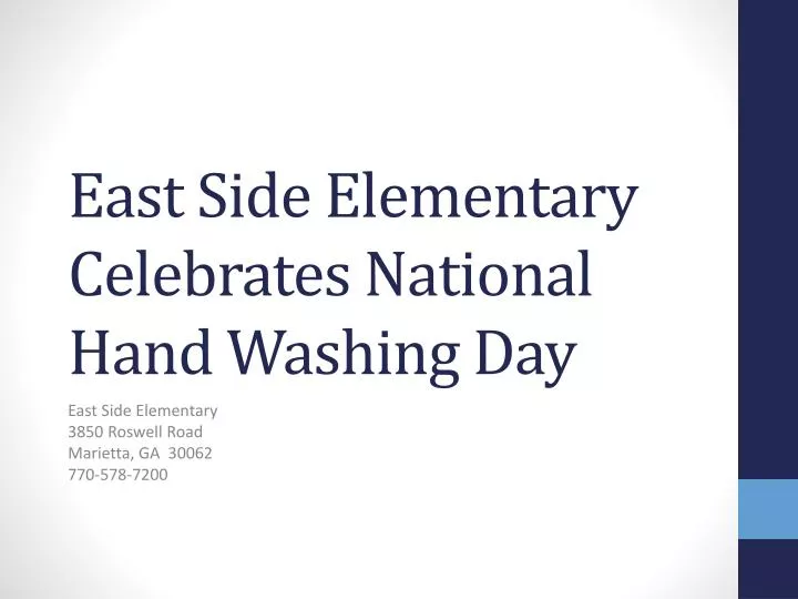 east side elementary celebrates national hand washing day