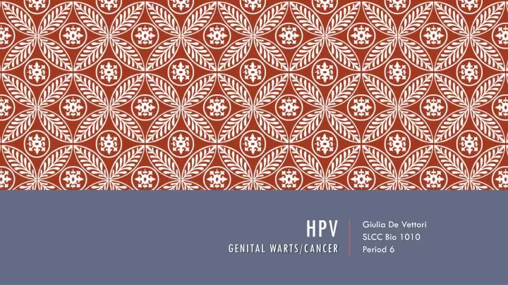 hpv genital warts cancer
