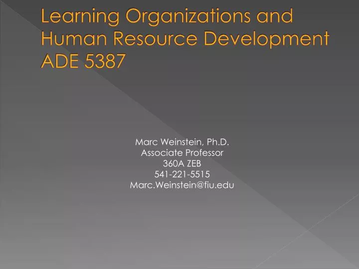 learning organizations and human resource development ade 5387