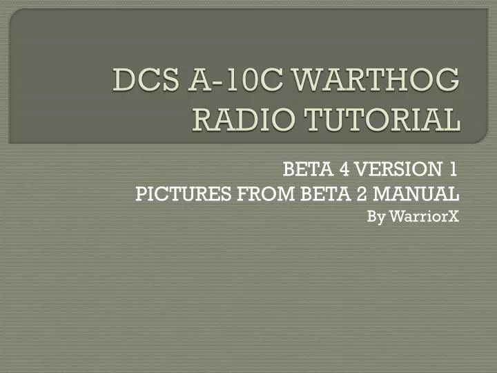 dcs a 10c warthog radio tutorial