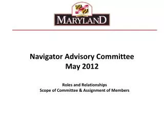 Navigator Advisory Committee May 2012