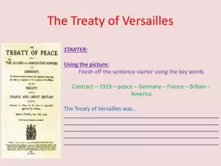 The Treaty of Versailles