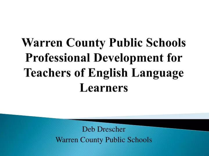 warren county public schools professional development for teachers of english language learners