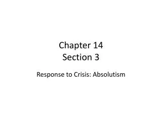 Chapter 14 Section 3