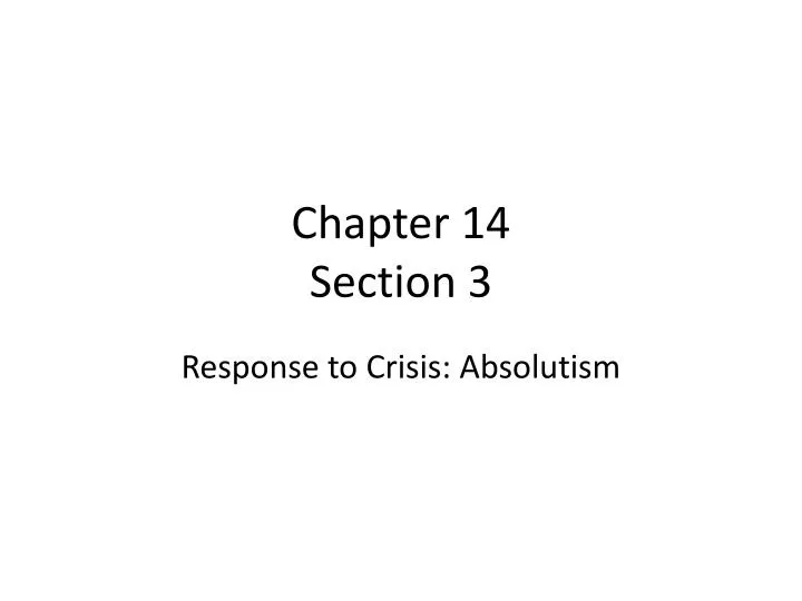 chapter 14 section 3