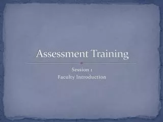 Assessment Training