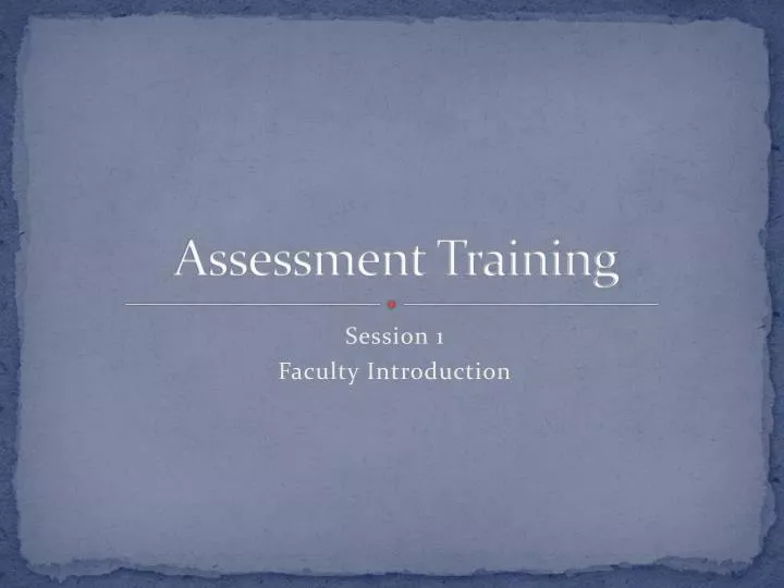 assessment training