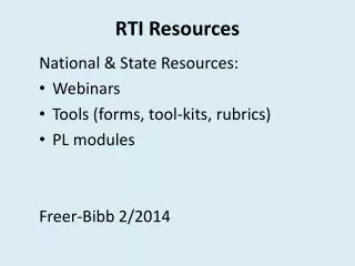 RTI Resources