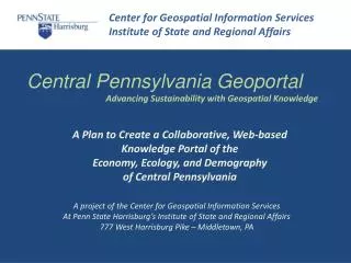 Central Pennsylvania Geoportal