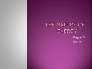 the nature of energy