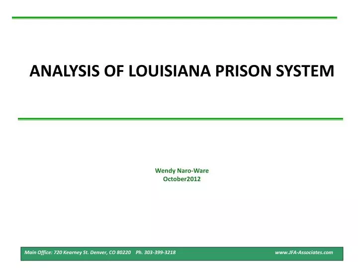 analysis of louisiana prison system