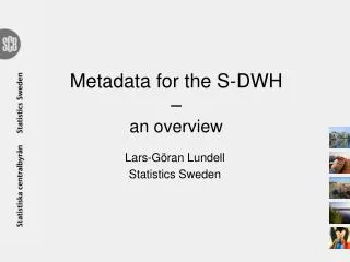 Metadata for the S-DWH ? an overview