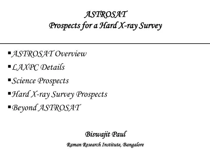 astrosat prospects for a hard x ray survey