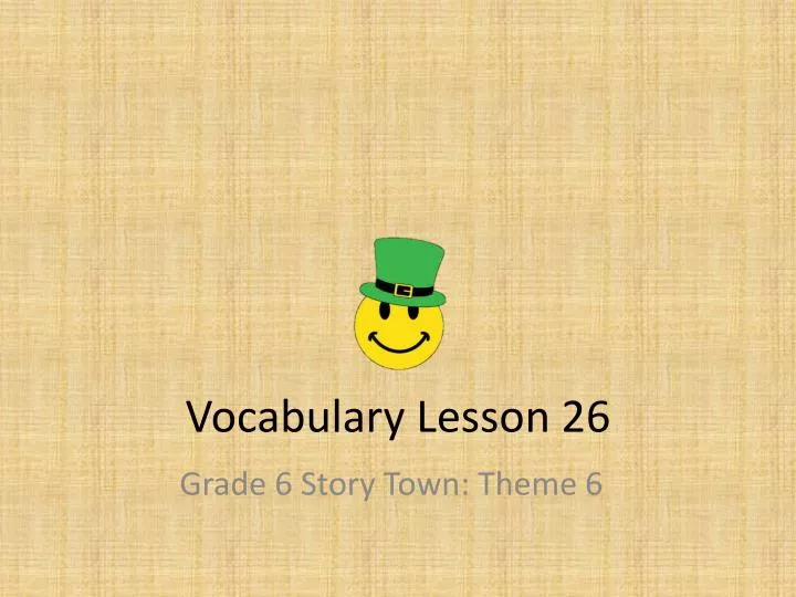 vocabulary lesson 26