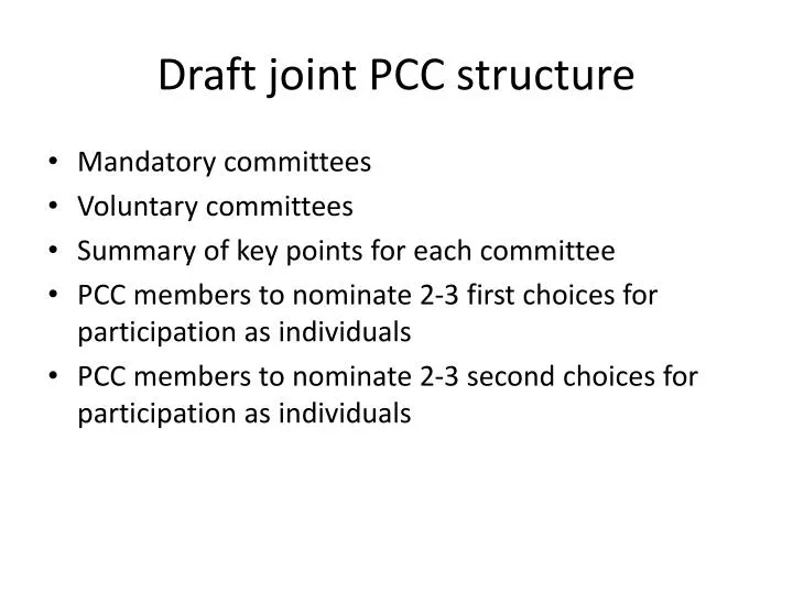 draft joint pcc structure