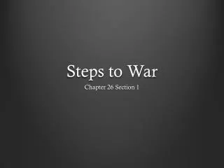 Steps to War