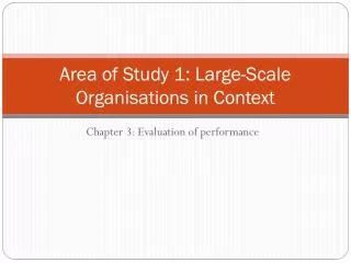 Area of Study 1: Large-Scale Organisations in Context