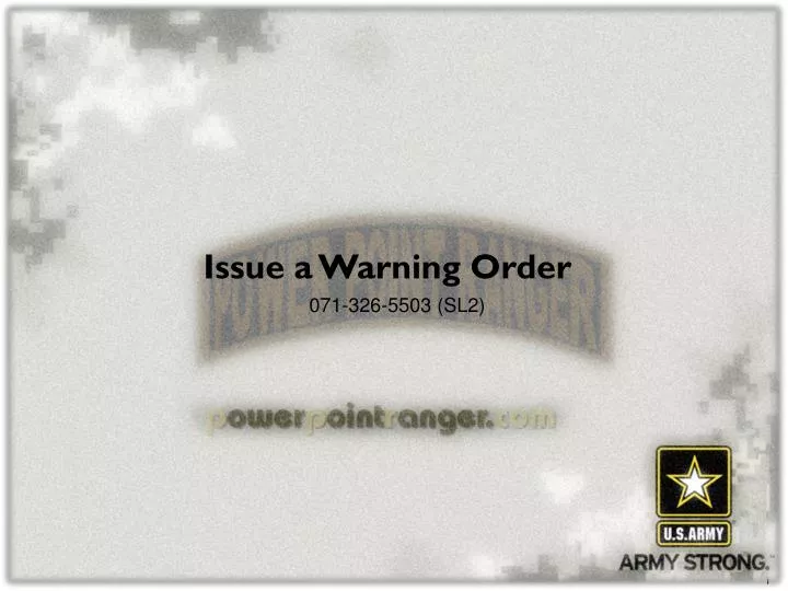 issue a warning order