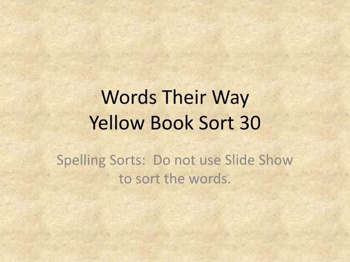 words their way yellow book sort 30