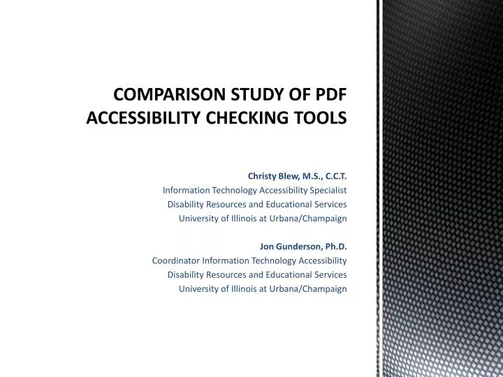 comparison study of pdf accessibility checking tools