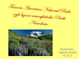 Famous American National Park, czyli s ł ynne ameryka ń skie Parki Narodowe