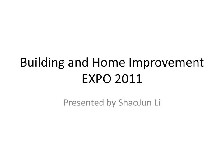 building and home improvement expo 2011