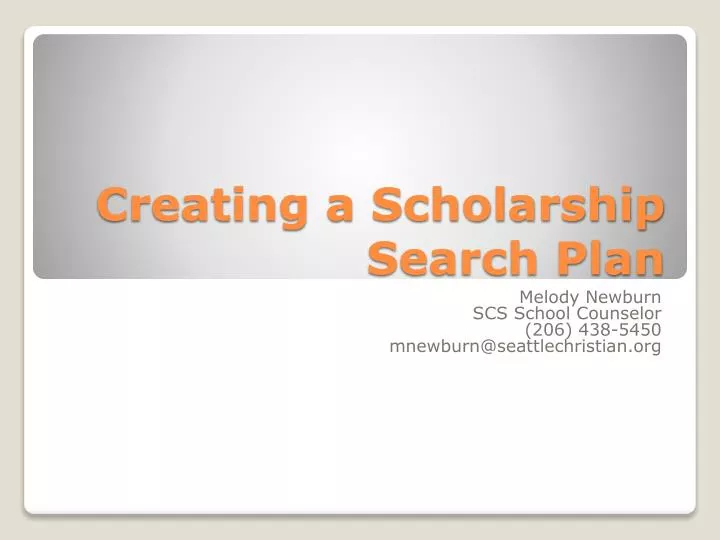 creating a scholarship search plan