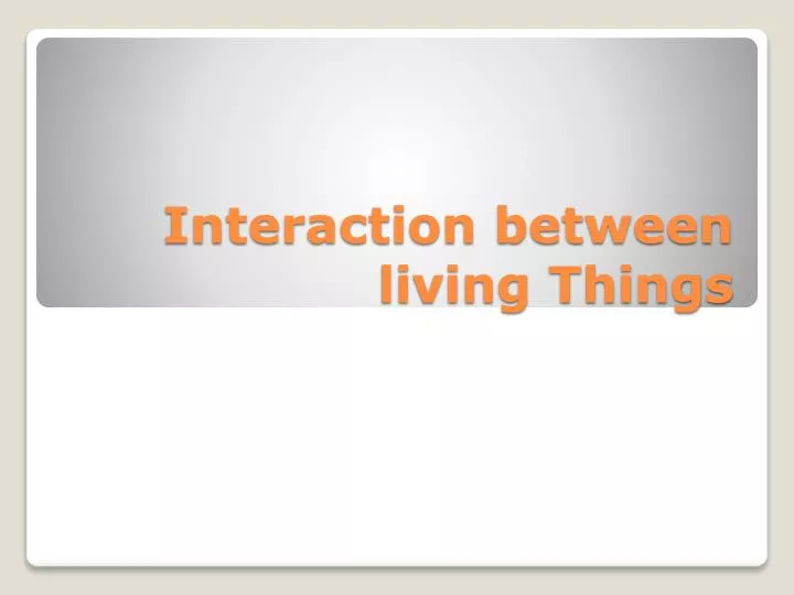 interaction between living things