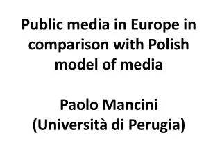 From Public service broadcasting to Public service media