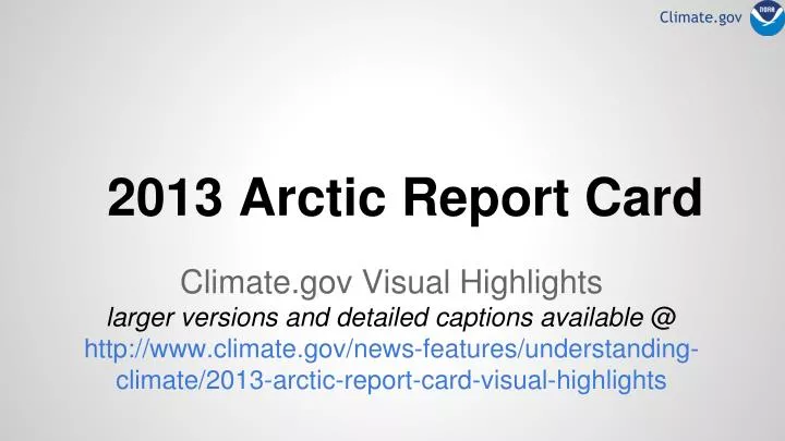 2013 arctic report card