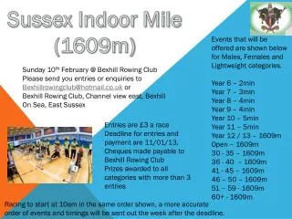 Sussex Indoor Mile (1609m)
