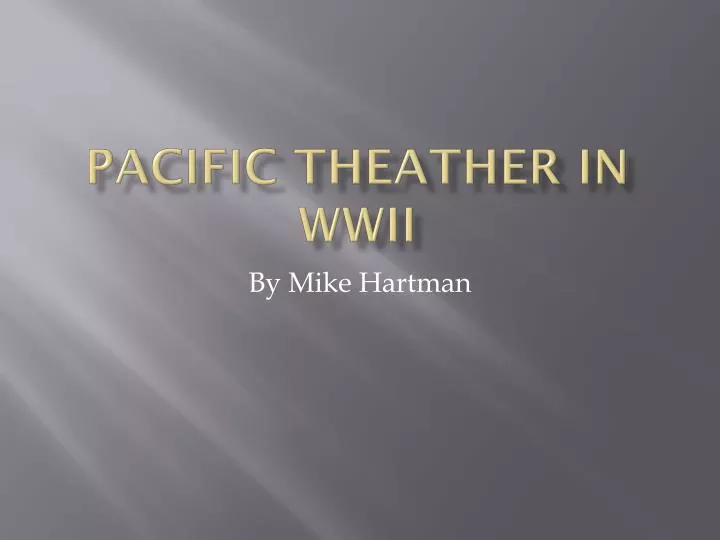 pacific theather in wwii