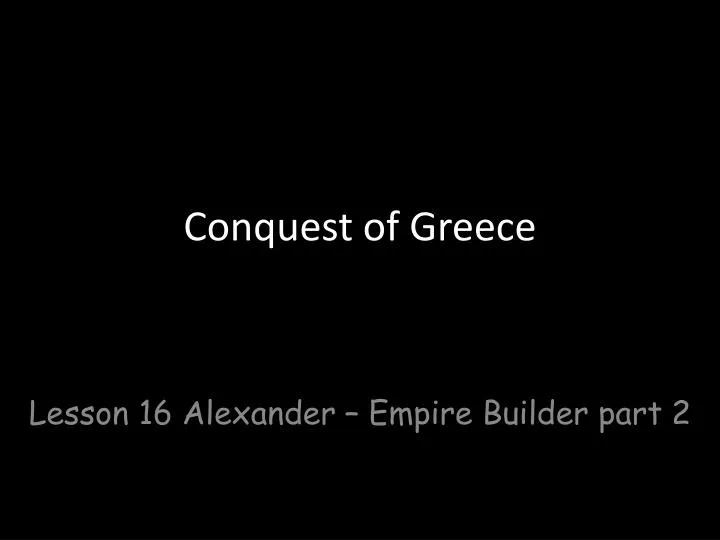 conquest of greece