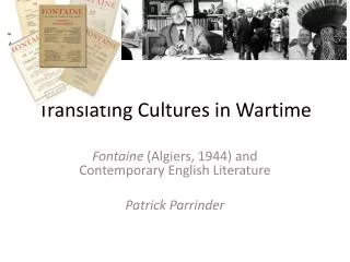 Translating Cultures in Wartime