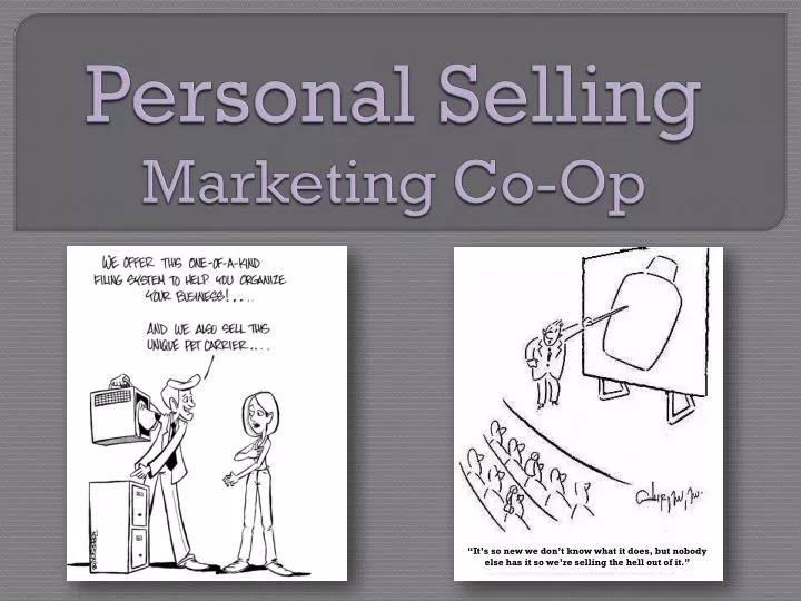 personal selling marketing co op