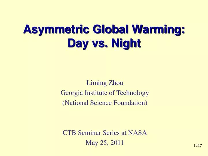 asymmetric global warming day vs night