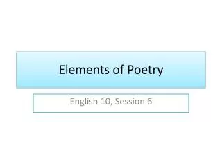 Elements of Poetry