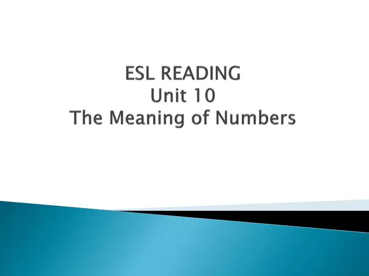 esl reading unit 10 the meaning of numbers